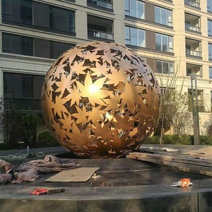 Ornements décoratifs de grande sculpture abstraite extérieure en paysage immobilier d'acier inoxydable faits sur commande - Product Image 1