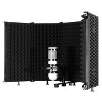 5 portes en plastique métal grand Microphone Isolation bouclier conseil insonorisé acoustique micro cabine pare-brise Microphone accessoire partie