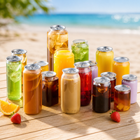 Boîtes en plastique en gros avec logo imprimé 200ML-500ML transparentes avec anneau de traction et bouchon en aluminium pour l'emballage de boissons