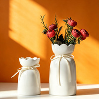 Moderne Sublimations-Keramikvase Weiß Minimalistisch Exquisit & Langlebig Tisch-Blumendekoration für Esszimmer Wohndekor