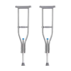 2024Manufacturer Hot-selling Aluminum Alloy Ultra-light Anti-slip Telescopic Crutches For The Elderly Double Liter Model