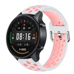 goma rubber strap Suppliers-22mm Silikon zweifarbige Smart Watch Scrunchie Band geeignet für Samsung Galaxy Watch 46 S3 für Huawei Watch Gt2e Fit Armband