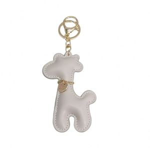 Handmade Cute Lovely Cute Souvenirs Gift PU Leather Deer Lucky Animal Giraffe Pendant Keychain Bag Accessories Charm Car <b>Keyring</b> - Product Image 5