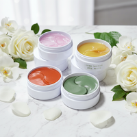 Masque pour les yeux en gel végétalien avec acide hyaluronique, collagène et vitamine C, masque en silicone anti-rides pour tous types de peaux