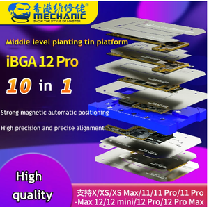 Mécanicien IBGA 12 Pro 10 en 1 BGA Reballing Stencil Platform pour <span class=keywords><strong>iPhone</strong></span> X <span class=keywords><strong>11</strong></span> 12 13 Pro Max Motherboard Middle Rework Template - Product Image 3