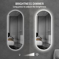Cermin Dinding LED Modern Bercahaya Penuh dengan Sensor Sentuh, Desain 2 Sisi, Dapat Diredupkan, Warna Cerah