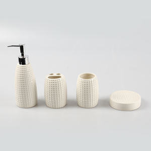 Juego <span class=keywords><strong>de</strong></span> Baño <span class=keywords><strong>de</strong></span> Cerámica <span class=keywords><strong>de</strong></span> 4 Piezas, Dispensador <span class=keywords><strong>de</strong></span> Jabón Moderno Ecológico <span class=keywords><strong>de</strong></span> Lujo, Portacepillos <span class=keywords><strong>de</strong></span> Dientes, Taza, Jabonera, Color Personalizado - Product Image 5