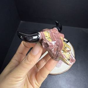 Nueva Llegada: Calaveras de Buey Mixtas Talladas <span class=keywords><strong>en</strong></span> Cristal, Cristales Curativos, Artesanía Decorativa Grabada, Calaveras de Búfalo Geniales para Decoración - Product Image 4