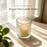 Porte-bougie en verre de luxe avec couvercle, vente en gros, résistant à la chaleur, centre de table pour mariage, décoration de table à domicile