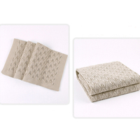 Versátil 100% algodón tejido Crochet Heirloom cochecito cuna Swaddle niño manta punto cuatro estaciones uso diseño perforado
