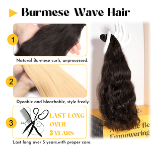 XBL Envío al Día Siguiente en EE. UU. Venta al por Mayor de Extensiones de Cabello Humano Virgen Birmano Ondulado Rizado de Doble Trama, Paquetes de Cabello Crudo con Cierre para el Cabello - Product Image 3