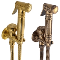 Ensemble de douche portable musulman en tissu or rose, avec bidet à main, shattaf, vaporisateur