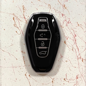 New TPU Bạc cạnh chìa khóa xe trường hợp bìa từ xa Auto Key Shell Fob bảo vệ phù hợp cho jac <span class=keywords><strong>KMC</strong></span> Chery - Product Image 3