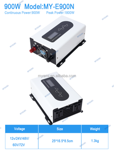 Inversor de Corriente MYAMI de 900W para Sistemas Fuera de Red, Onda Sinusoidal Pura, Convertidor de 12v/24v/48v/60v/72v, Frecuencia 50/60Hz, Potencia Pico de 1800W para Automóvil - Product Image 5