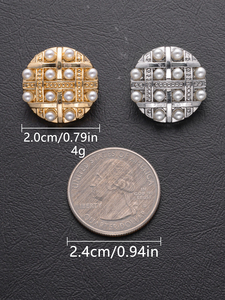 Sang Trọng Kẽm Hợp Kim Vòng Shank Nút Ngọc Trai Inlay Thân Thiện Với Môi Phức tạp Nghề Thủ Công Cho Cao Cấp Trang Phục Áo Khoác Phù Hợp Với Dresses - Product Image 2