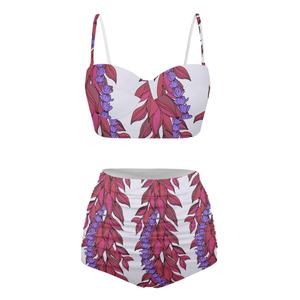 One-To-One Designer Exclusive Customization Service Sexy Fashion Plus Size Bikini Set Maile With the Puakenikeni Print on Demand - Product Image 2