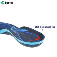 Semelles de sport personnalisées absorbant les chocs avec coussinets de talon en Poron, soutien de la voûte plantaire et dessus en maille respirante pour chaussures de sport