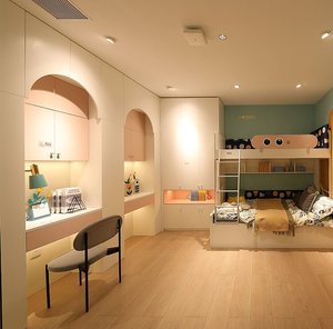 Design Moderno di <span class=keywords><strong>Armadio</strong></span> Rosa per Camera da Letto di Bambina con Scrivania Integrata, Interni per Camere dei Bambini - Product Image 3