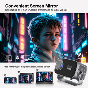 Prix plus bas pour projecteur vidéo intelligent OEM 260 Ansi Lumen 720P compatible 4K, lecteur multimédia de streaming pour <span class=keywords><strong>home</strong></span> cinéma, LOGO - Product Image 4