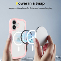 Nouvelle coque magnétique transparente ondulée rose 2025, finition mate anti-traces de doigts, design antichoc pour iPhone 17 Air, 17 Pro Max, 16 Pro