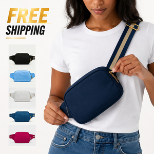 Bolsa de Cintura de Nailon para Mujer, Envío Gratis desde Almacén en EE. UU., Riñonera Ajustable, Bandolera para Correr, Senderismo y Viajes - Product Image 1