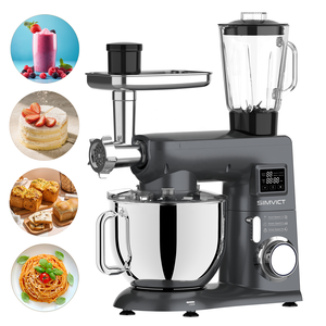 Mixeur Alimentaire à Impulsions 6 Vitesses 1800W 7L avec Bol en Acier à Poignée Unique, Faible <span class=keywords><strong>Bruit</strong></span>, Hachoir à Viande Russe, Gobelet à Jus, Prise CE VDE - Product Image 1