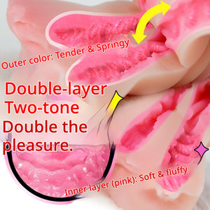 Jouet de masturbation masculin compact pour une expérience solo ultime, avec double aspiration vaginale et anale, toucher doux et rebond élastique, pour un plaisir instantané en solo - Product Image 5