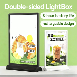 Xách tay A4/A5 hai mặt dẫn ánh sáng hộp nhôm sáng bảng hiển thị cho bàn ăn Máy tính để bàn hiển thị đèn hộp đèn - Product Image 1