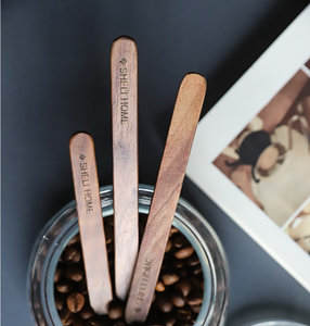 Black Walnut <b>Wood</b> Long Handle Coffee Stirrer, Custom Logo Wholesale - Product Image 4
