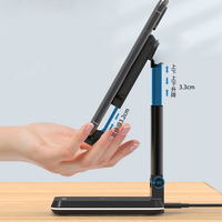 Penyangga pengisi daya nirkabel ganda 15W, Headset ponsel pengisi daya nirkabel ganda vertikal Desktop 2 In 1 dapat dilipat cepat