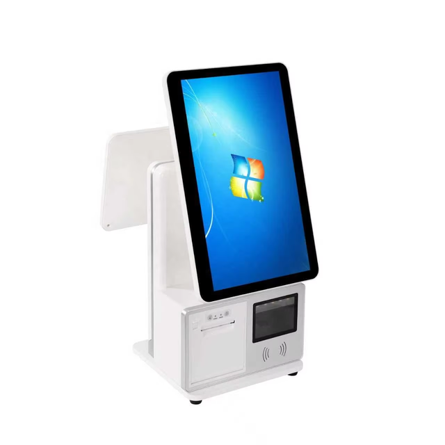 15.6-Inch Dual Touch Screen Restaurant Retail All-in-One POS System Win10 Cash Register 2D 3-Year Warranty