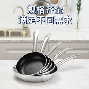 Poêle à frire antiadhésive en alliage d'aluminium à double fond de 24 cm pour cuisinière à induction et à gaz, usage domestique et commercial - Product Image 5