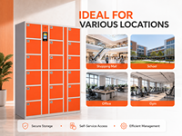 Serrure électronique intelligente à 8 portes avec écran tactile, armoire sécurisée en libre-service, étanche, certifiée CE pour centre commercial, école, bureau, salle de sport