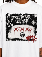 T-shirt graphique streetwear oversize 300 GSM en coton épais 100 % avec impression DTG, coupe carrée et courte pour homme
