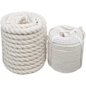Schlussverkauf 100 % natürliche 4 mm gedrehte Baumwollseile kundenspezifische Größe Makramee-Seilverpackung für verschiedene Verwendungszwecke