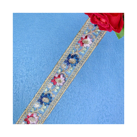 LEIXUSI 3,5 cm Bordure en dentelle de style ethnique, broderie colorée en organza pour accessoires de vêtements Dai Hanfu DIY en stock