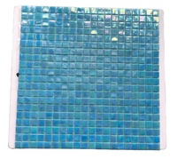 Carreaux de mosaïque en céramique de porcelaine émaillée bleu foncé classique, modernes, de luxe, effet parquet, couleur arc-en-ciel, pour bordures de piscine