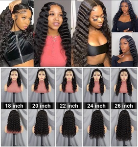 Vente en gros perruque péruvienne 13x4 avec lace cheveux humains perruque transparente avec lace frontale, perruque <span class=keywords><strong>suisse</strong></span> complète avec lace frontale et deep wave pour femmes noires - Product Image 6