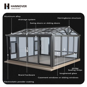 HANNOVER Véranda en aluminium et verre élégante pour toutes les saisons, écologique, haute transparence, verre Low-E, moderne, résidentielle, hôtel, extérieur - Product Image 2