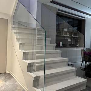 Rampe d'escalier en verre <span class=keywords><strong>sans</strong></span> cadre, design invisible, <span class=keywords><strong>sans</strong></span> <span class=keywords><strong>rail</strong></span> supérieur, pour escaliers intérieurs dans les maisons et villas en duplex - Product Image 5