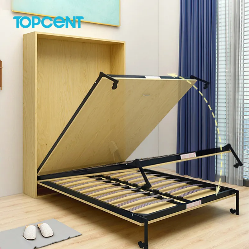Скрытые Горизонтальные настенные кровати TOPCENT, экономия пространства, вертикальная настенная кровать, складной механизм подъемной стены