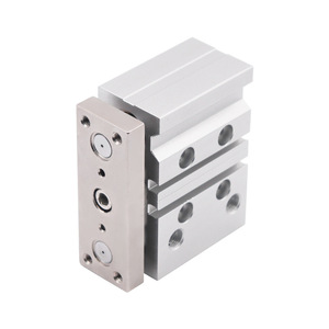 Cylindre à tiges de guidage à trois axes 12 16 20 25 32 40 50 63 mm, corps en aluminium anodisé dur, double action avec roulements à billes - Product Image 2