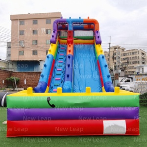 New Leap Khổng Lồ 30ft Trượt Bơm Hơi Bouncy Nhảy Khối Làn Đường Đầy Màu Sắc PVC Nước Nhà Nhảy Với Hồ Bơi - Product Image 5
