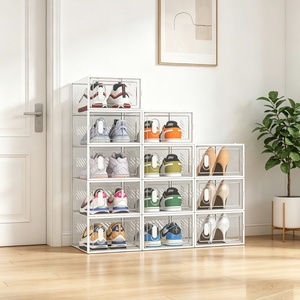 Wholesale Thick PET <b>Stackable</b> Dust-Proof Clear Eco-Friendly Durable Sneaker Container <b>Storage</b> <b>Box</b> for Home Use - Product Image 4