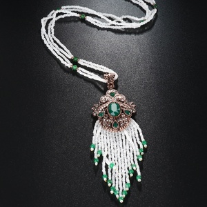 Collier en alliage coloré Mala Bead Landing Charm Chain Boho Custom Name Necklace Wholesale - Product Image 1