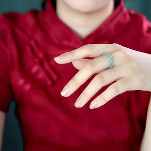 Anillo de Jadeíta Azul Agua Natural UNISEX, Diseño Clásico y Sencillo, Regalo con Certificado de Tasación JZ11/JZ12 - Product Image 5