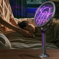 Raquette électrique anti-mouches pliable rechargeable, raquette électrique pour tuer les insectes volants, raquette lumineuse pour le camping et les voyages