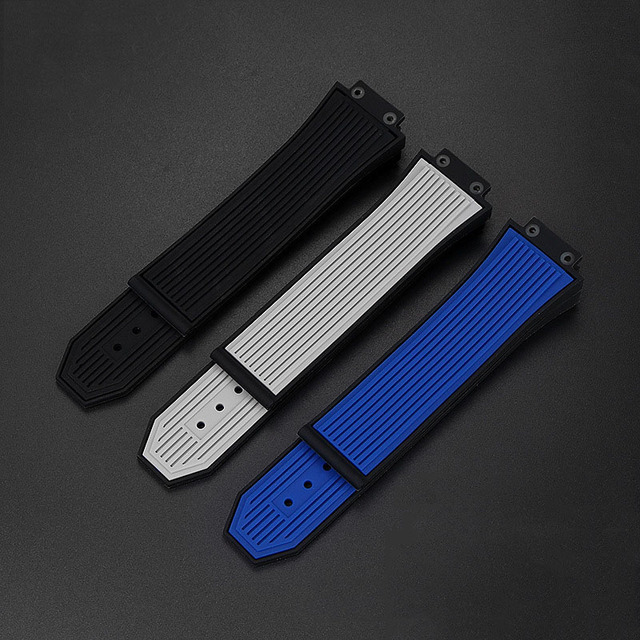Wholesale Sport Stripe Silicone Watch Band 27mm Rubber Watch Strap Waterproof Men Rubber Bracelet  for Hublot Watch BIG-BANG
