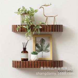 Cross-border wooden <b>wall</b>-<b>mounted</b> storage rack, practical <b>wall</b>-<b>mounted</b> <b>shelf</b>, hanging plant organizer and storage rack. - Product Image 3