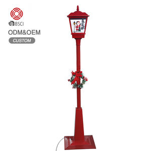 Venta caliente Suministros <span class=keywords><strong>para</strong></span> fiestas de Navidad Resina decorativa <span class=keywords><strong>para</strong></span> el hogar Iluminación roja Linterna de carretera - Product Image 2